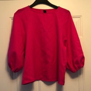 Shein Pink Women's 3/4 Balloon Sleeve Blouse